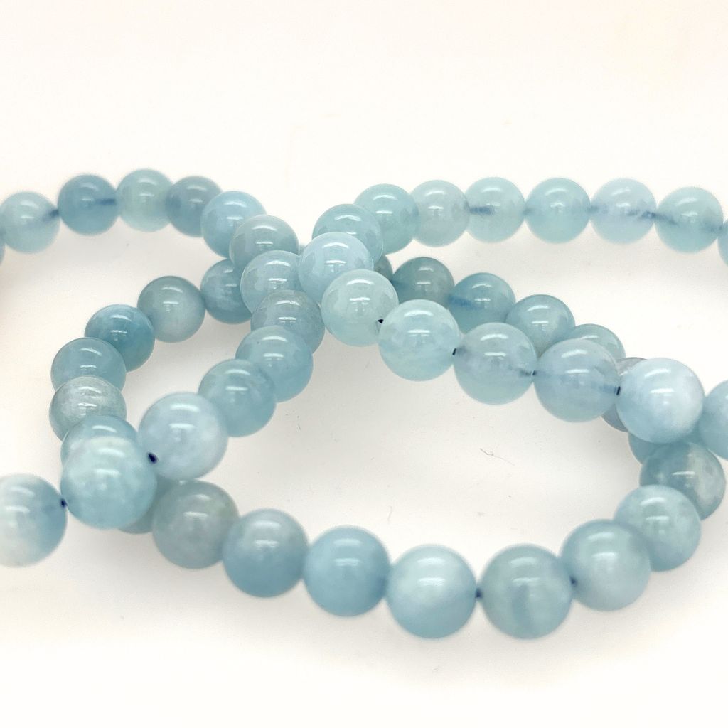 high grade aquamarine bead bracelet