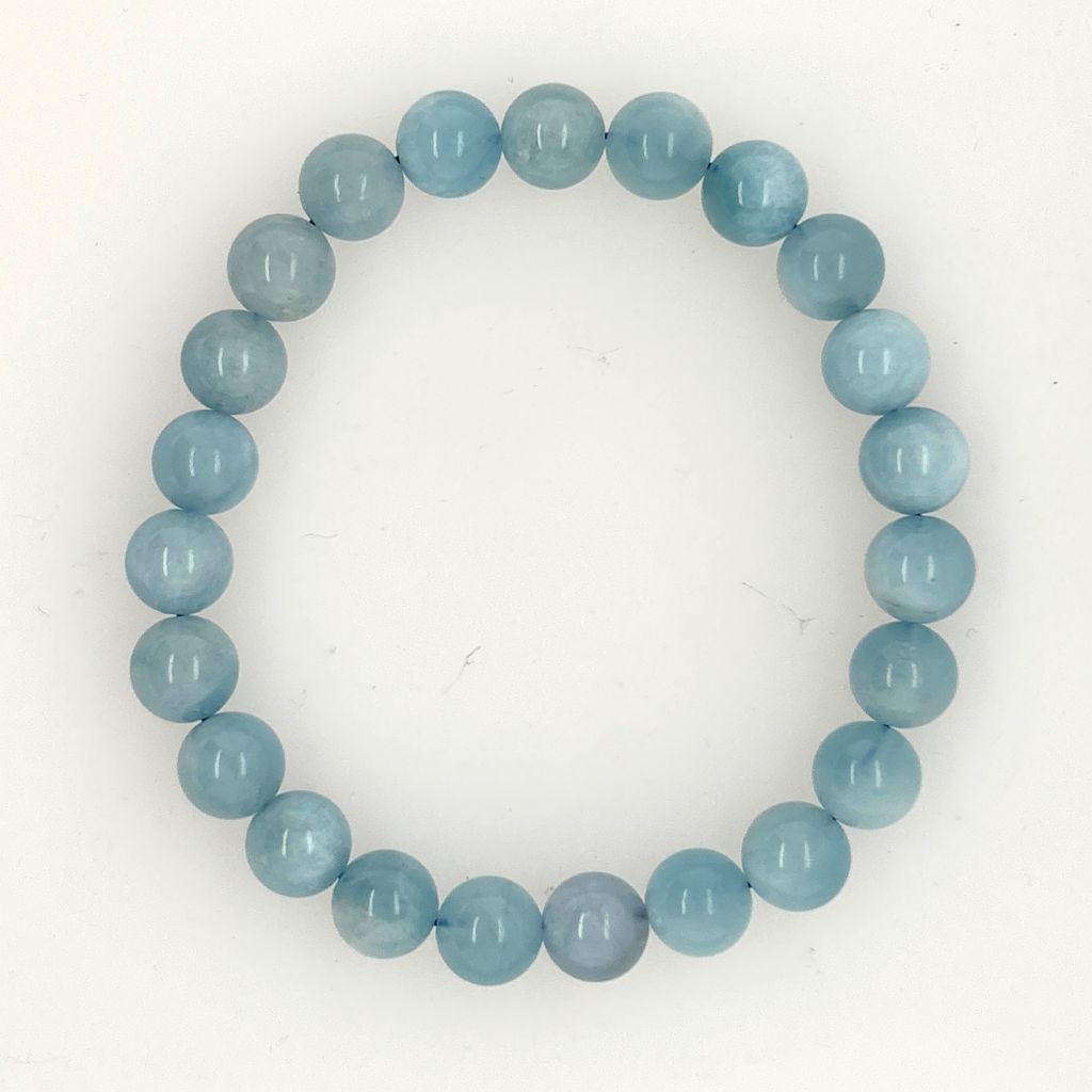 high grade aquamarine bead bracelet