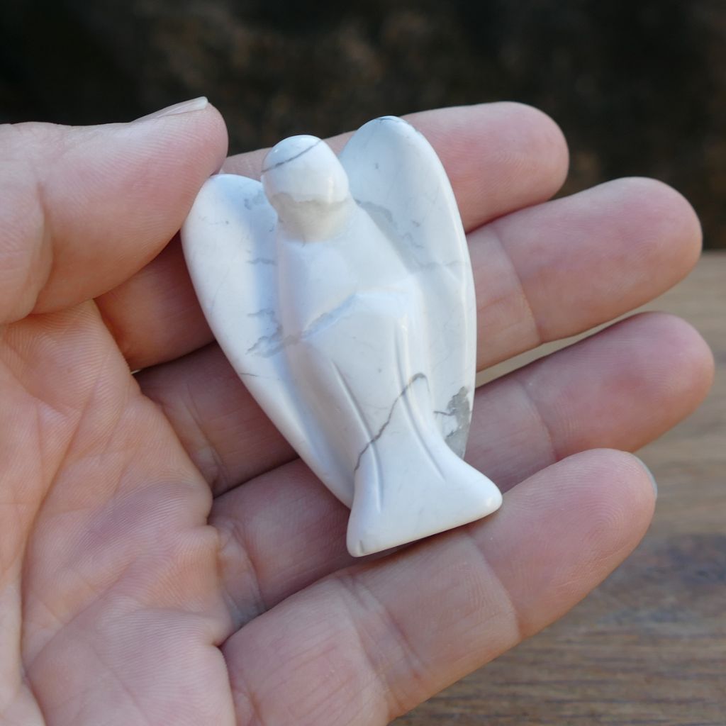 white Howlite angel