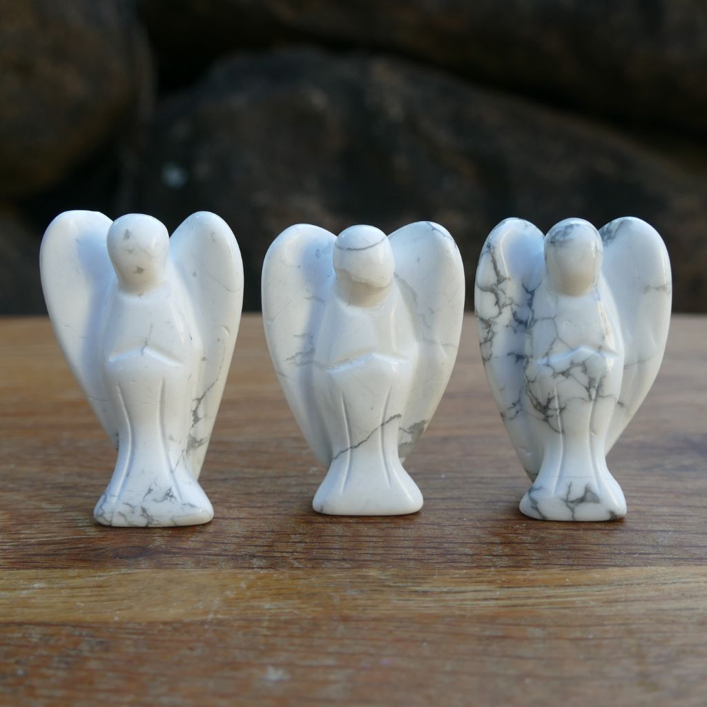 white Howlite angel