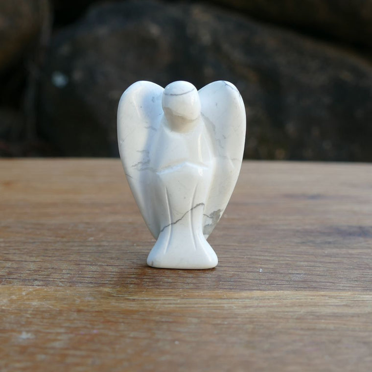 white Howlite angel