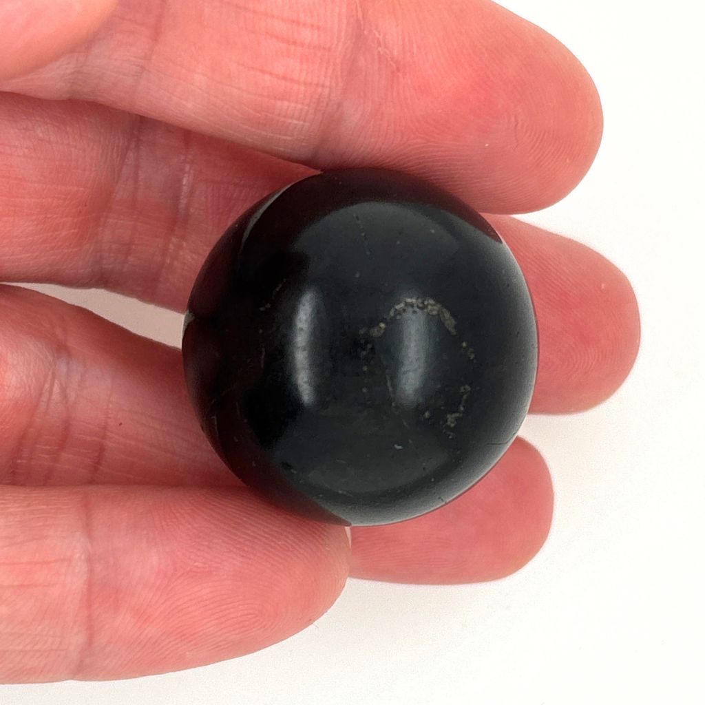 Natural Jet crystal sphere 30g polished black stone