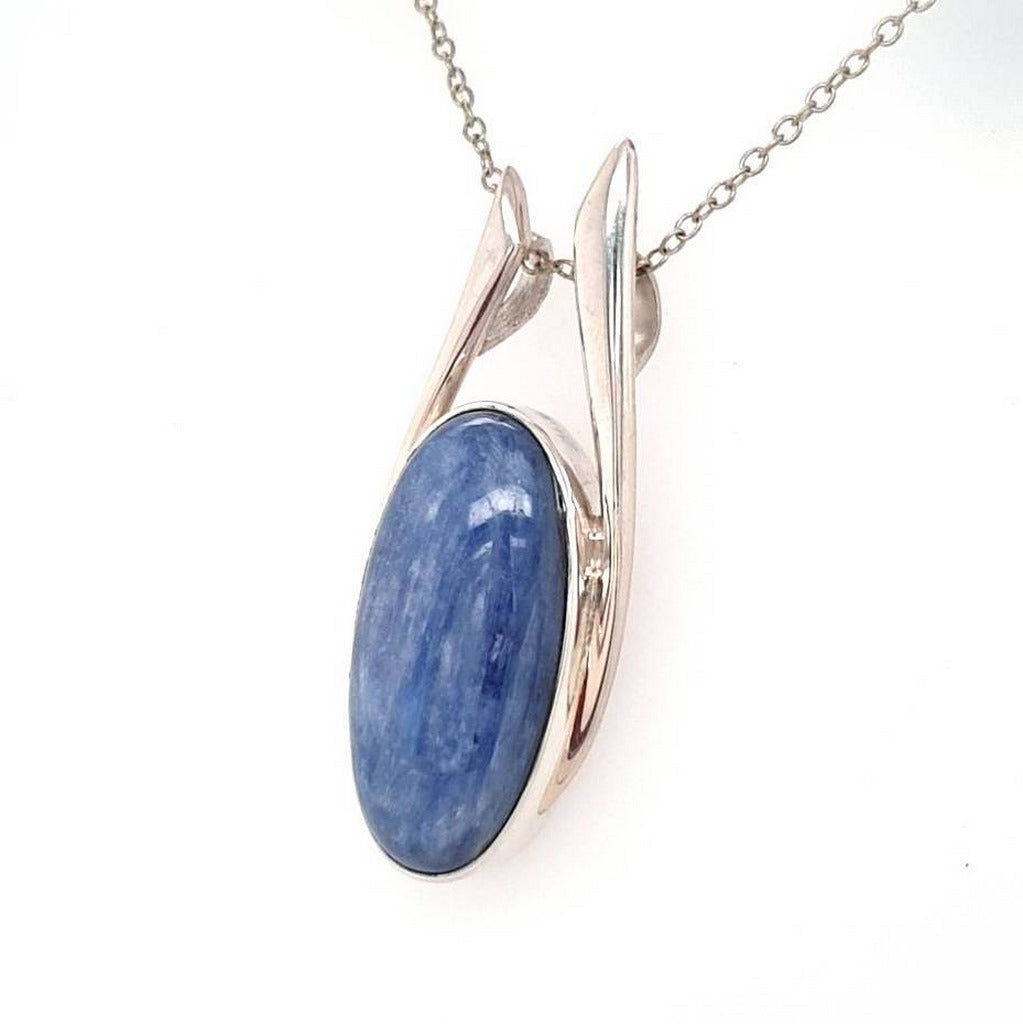 Kyanite Crystal Pendant in 925 Sterling Silver Natural Healing Crystal Jewellery