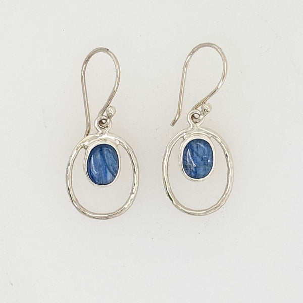 Kyanite Crystal Earrings in Sterling Silver