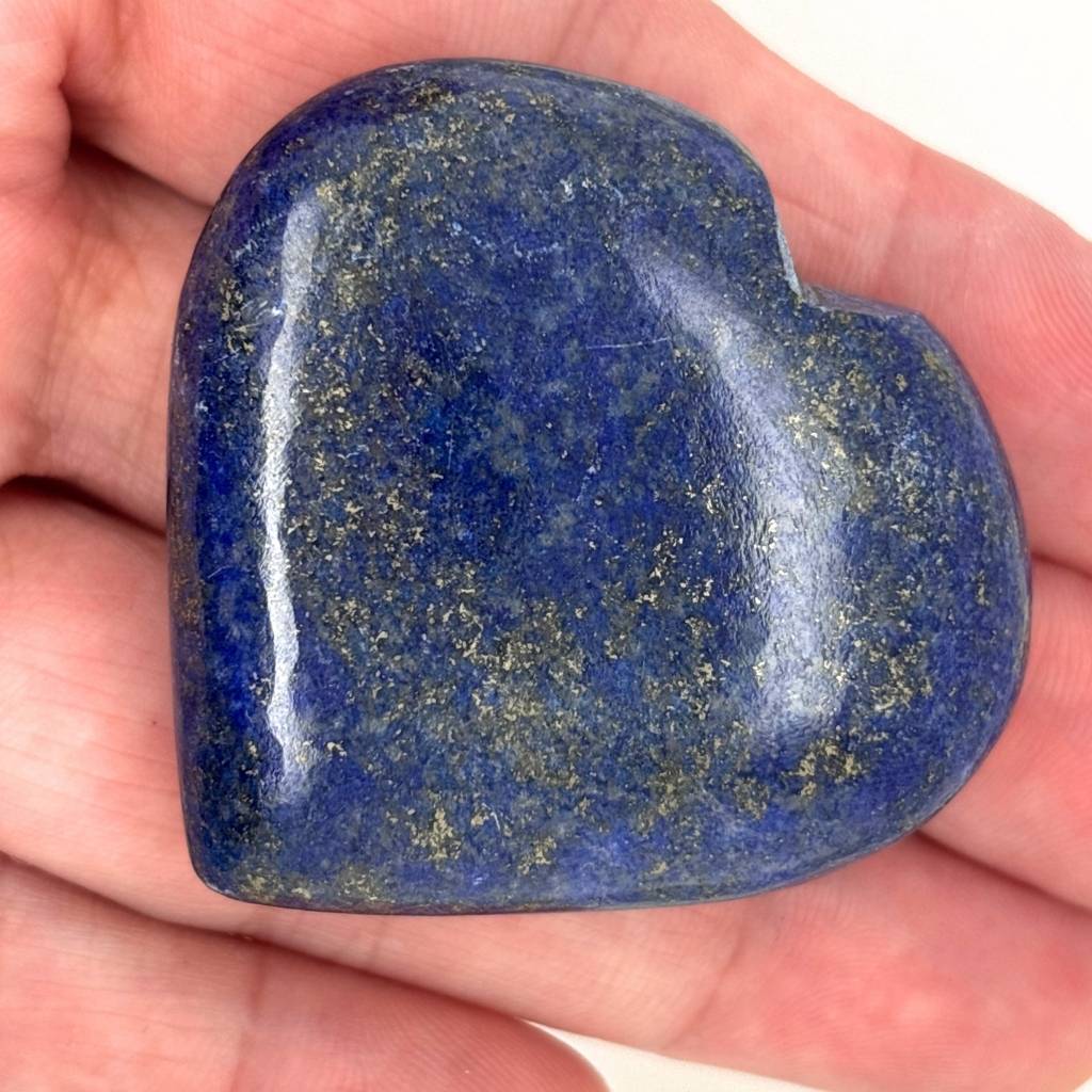 Lapis Lazuli Crystal Heart Blue with Gold Specs