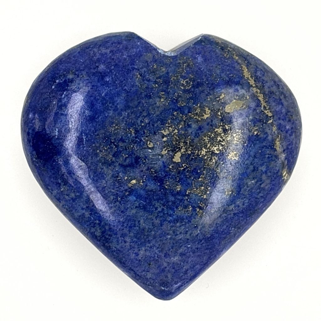 Lapis Lazuli Crystal Heart Blue with Gold Specs