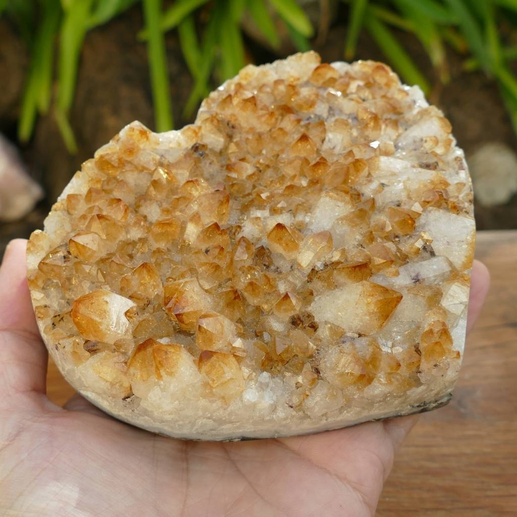 Citrine Crystal Cluster Heart For Wealth