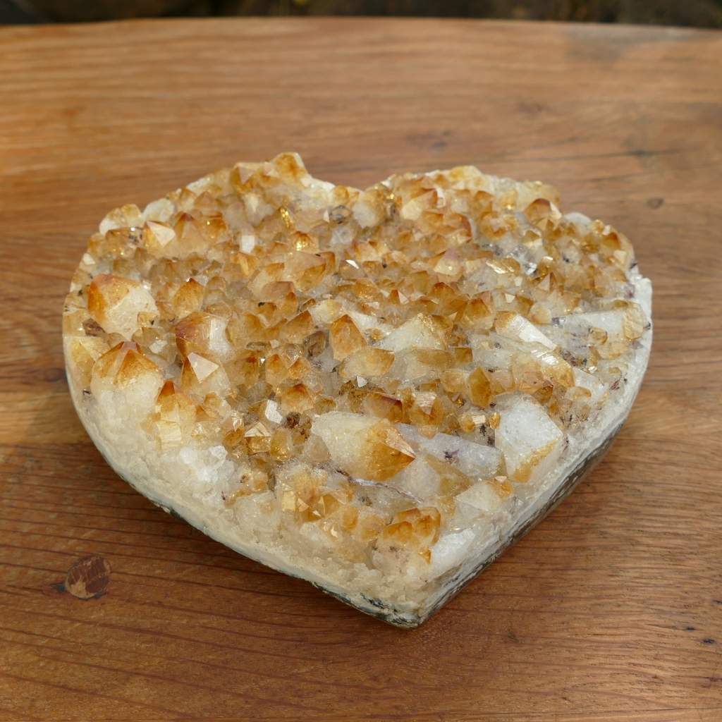 Citrine Crystal Cluster Heart For Wealth