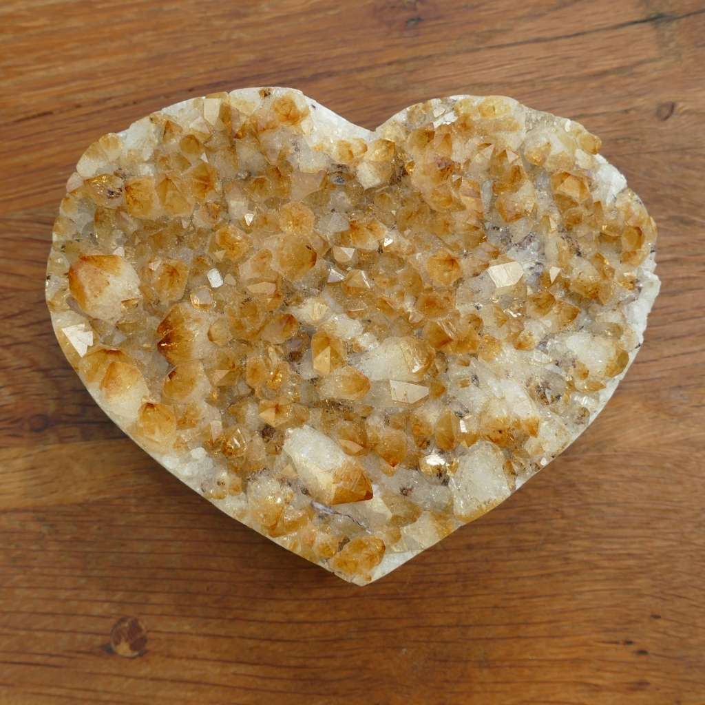 Citrine Crystal Cluster Heart For Wealth