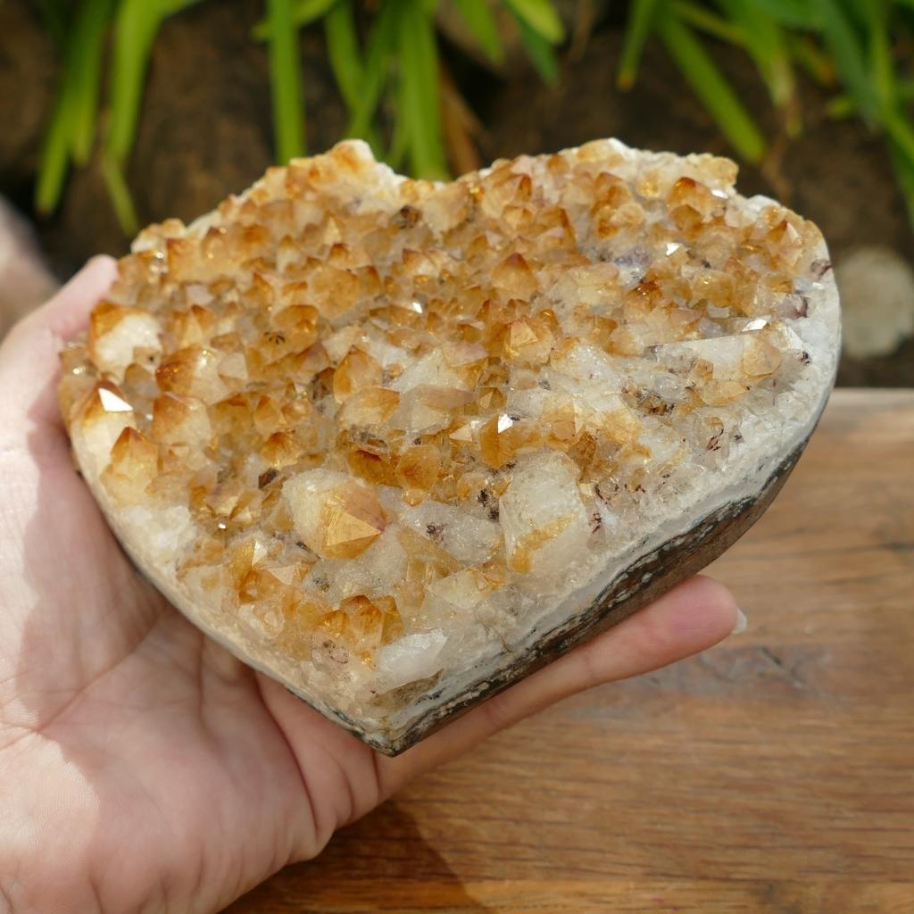 Citrine Crystal Cluster Heart For Wealth