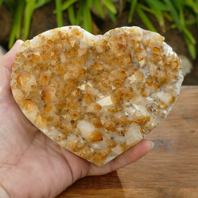 Citrine Crystal Cluster Heart For Wealth