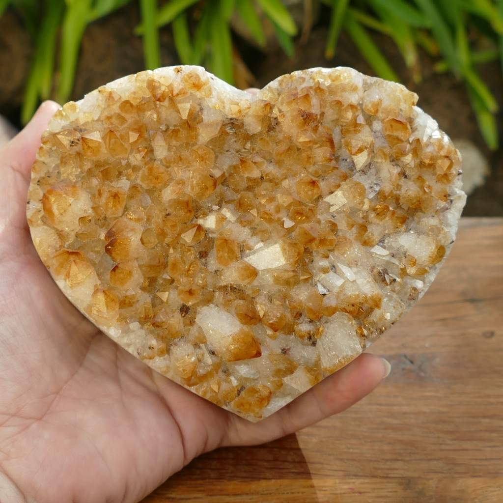Citrine Crystal Cluster Heart For Wealth