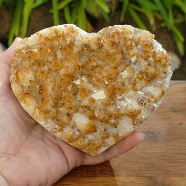 Citrine Crystal Cluster Heart Natural Raw Crystal 851grams Radiant Energy