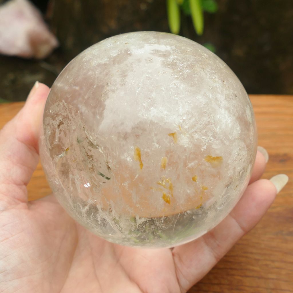 large clear quartz sphere