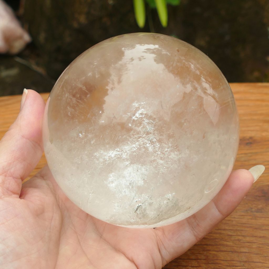 large clear quartz sphere