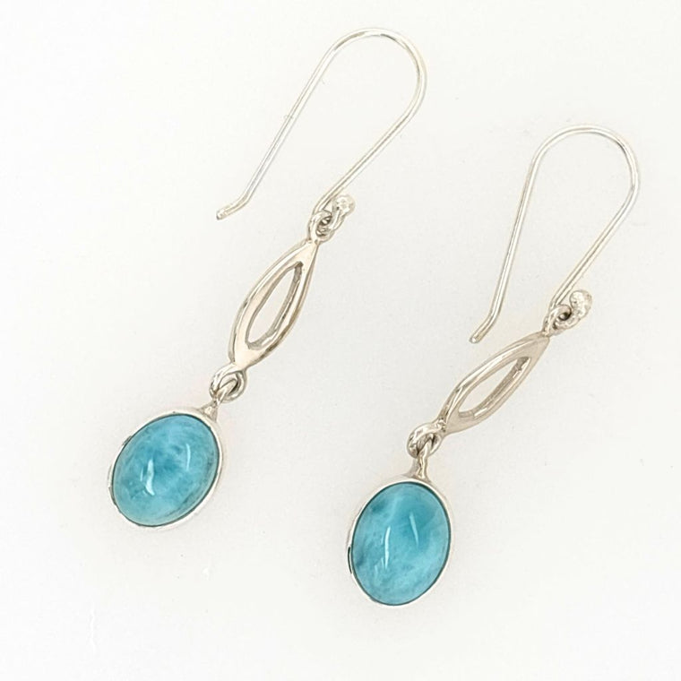 Larimar Earrings Set in 925 Sterling Silver