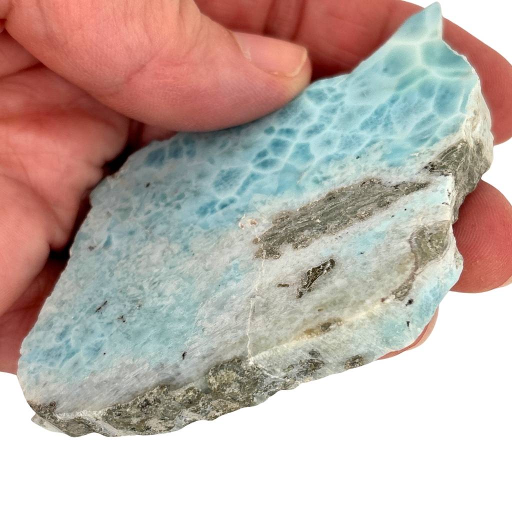 Natural Larimar Slice 72g – Blue Larimar Freeform Crystal Piece Australia