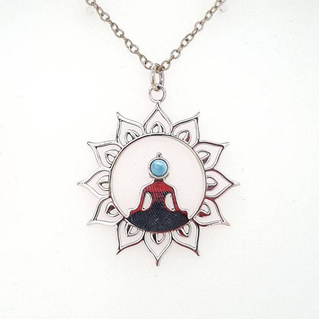 larimar mandala goddess pendant