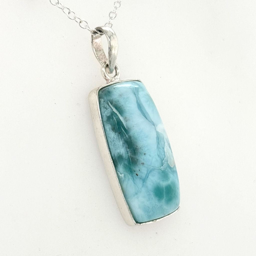 Larimar Pendant Australia | Blue Larimar Crystal Necklace Silver