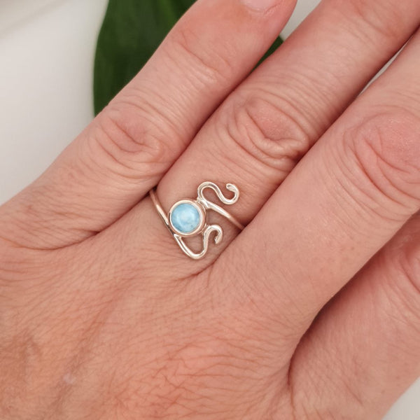 Larimar Ring in Sterling Silver