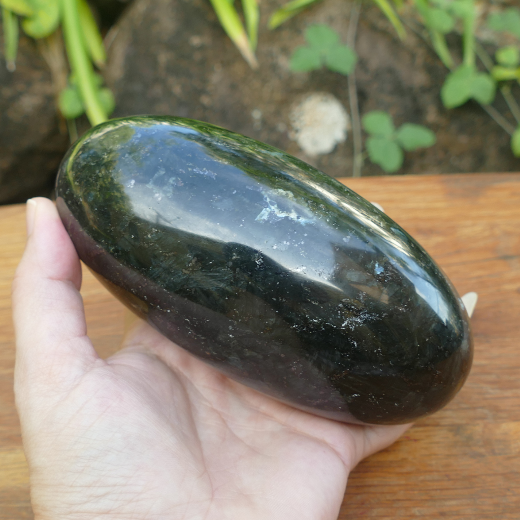 Larvikite Shiva Lingam – Polished Protection & Grounding Stone