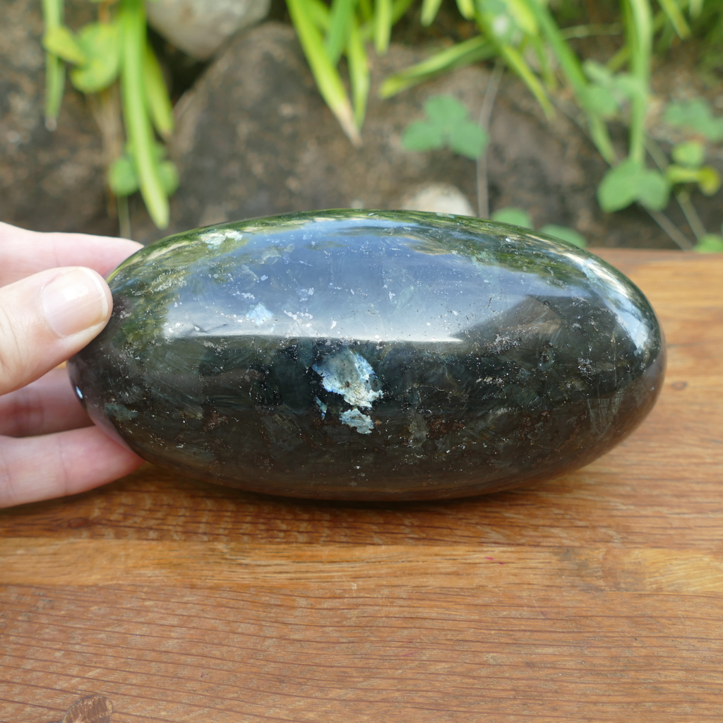 Larvikite Shiva Lingam – Polished Protection & Grounding Stone