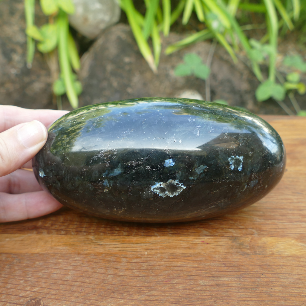 Larvikite Shiva Lingam – Polished Protection & Grounding Stone