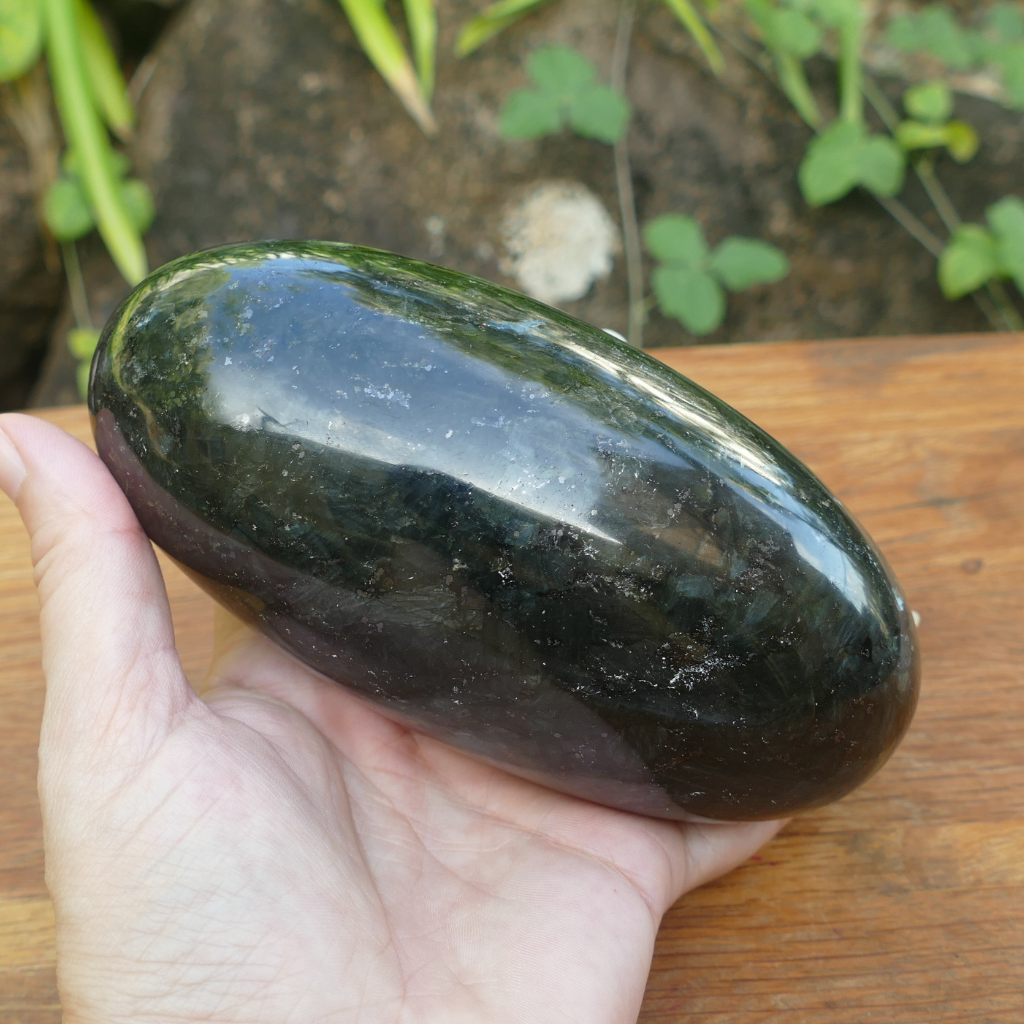 Larvikite Shiva Lingam – Polished Protection & Grounding Stone