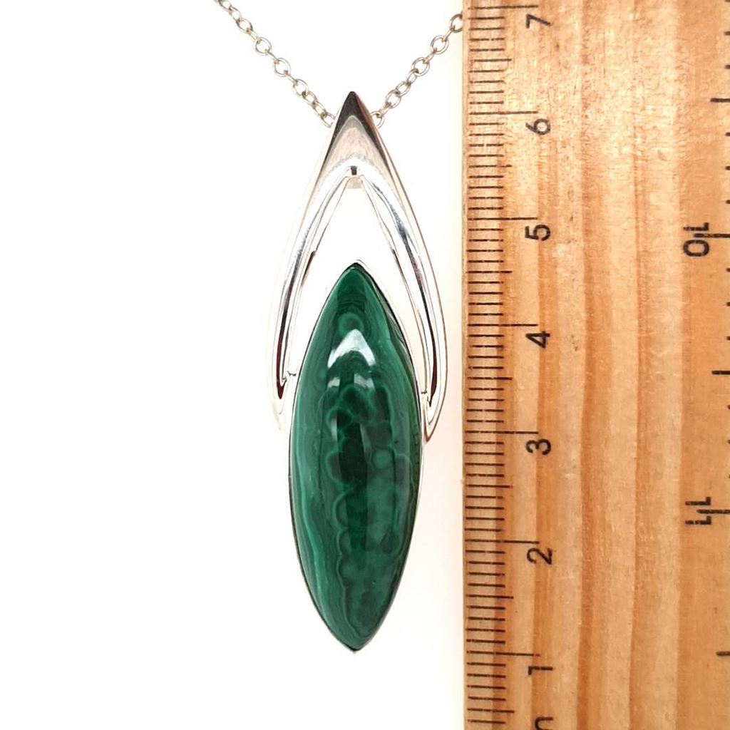 Malachite Crystal Pendant Sterling Silver Jewellery by Blue Turtles