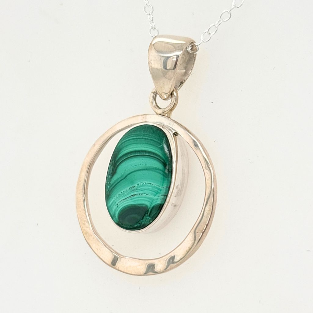 malachite crystal pendant