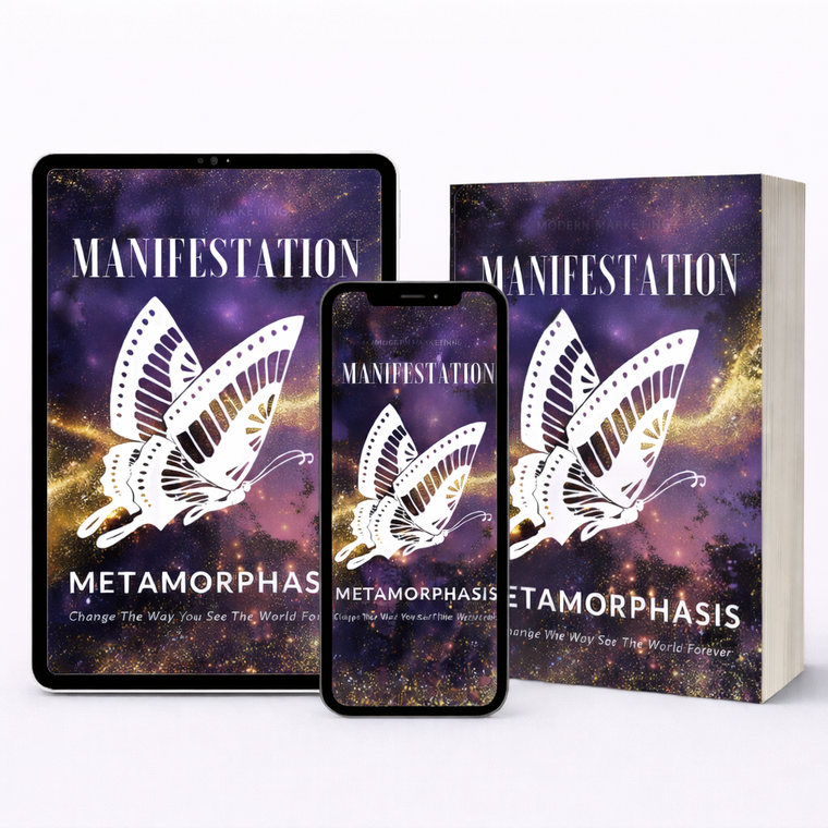 Manifestation Metamorphosis ebook cover – law of attraction and manifestation mindset guide