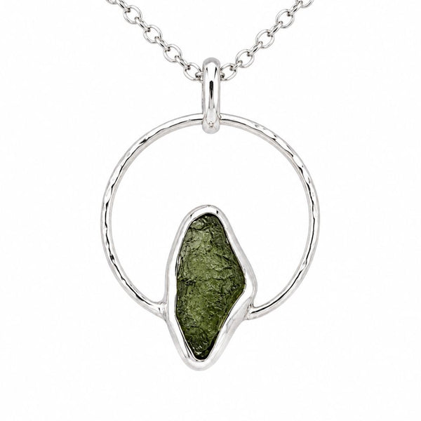 Moldavite Pendant in a Sterling Silver Setting