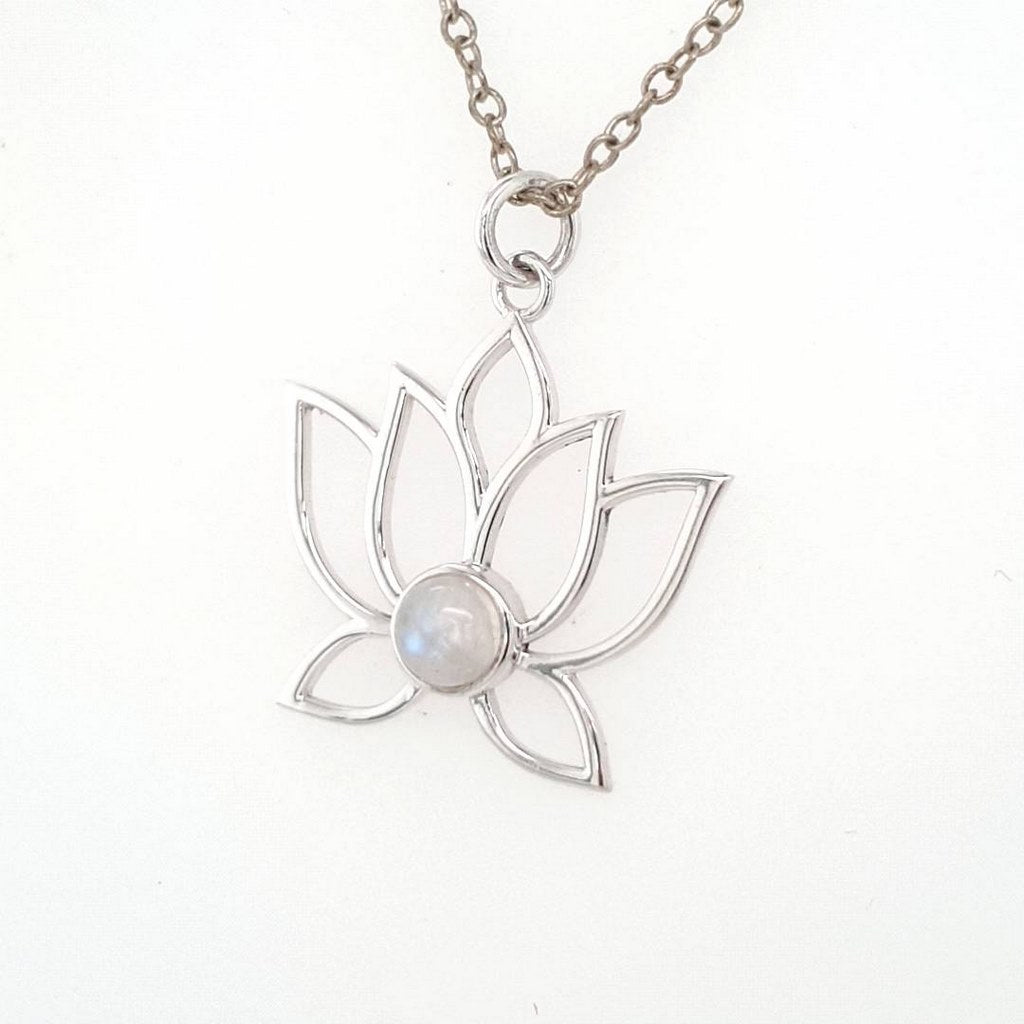 moonstone lotus flower pendant