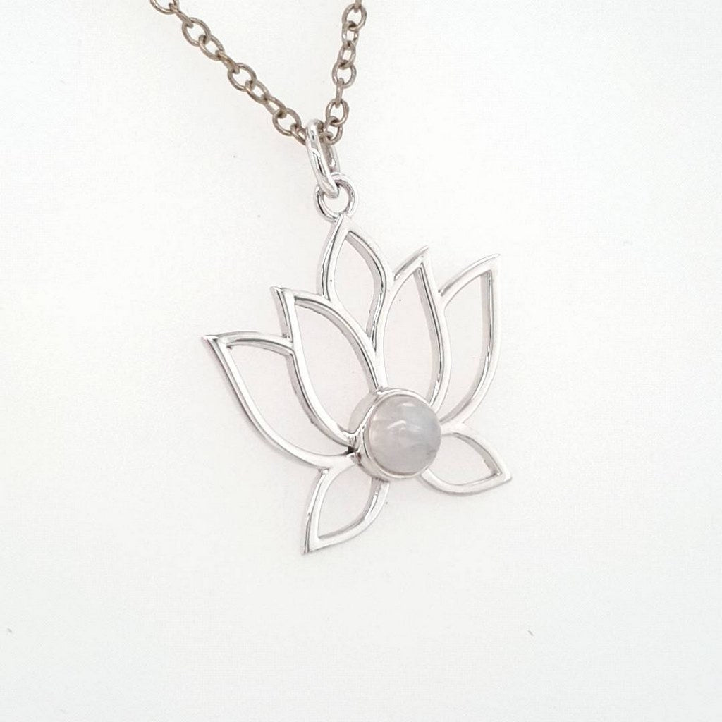 moonstone lotus flower pendant