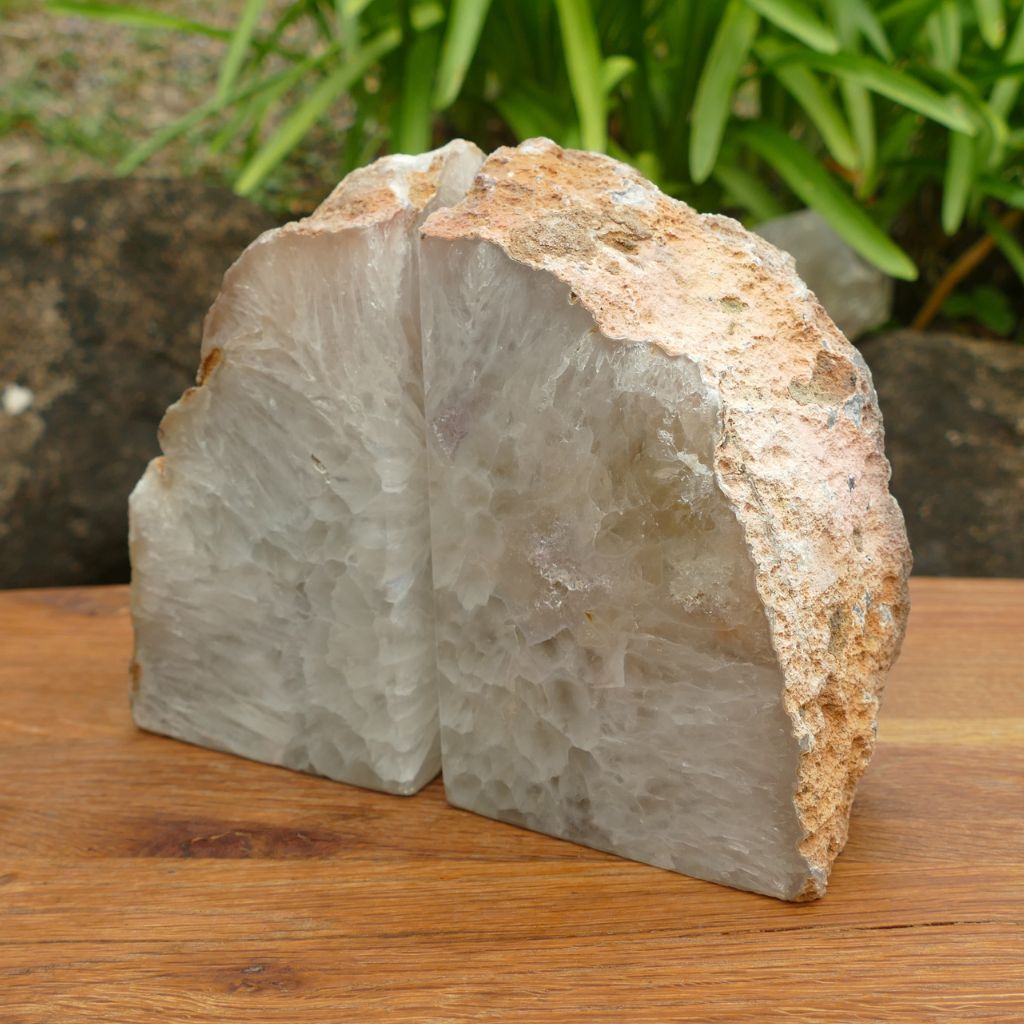 natural agate bookends