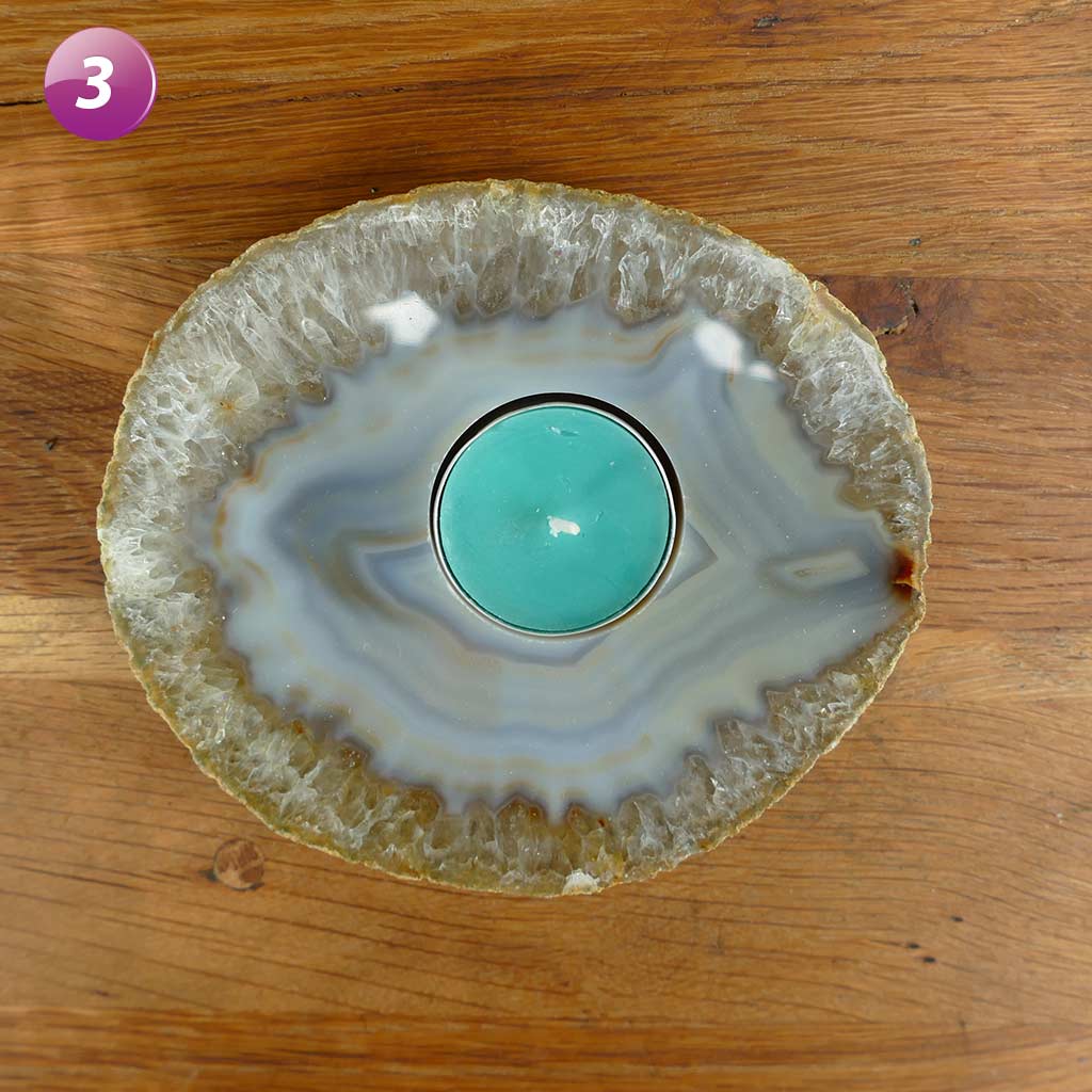 Agate Tea Light Candle Holder - Natural Handcrafted Stone for Home Decor