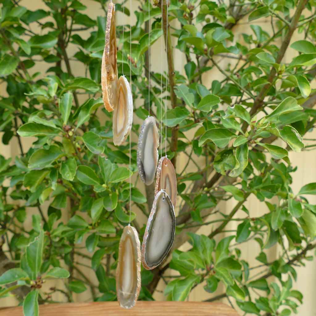 natural agate slice windchimes
