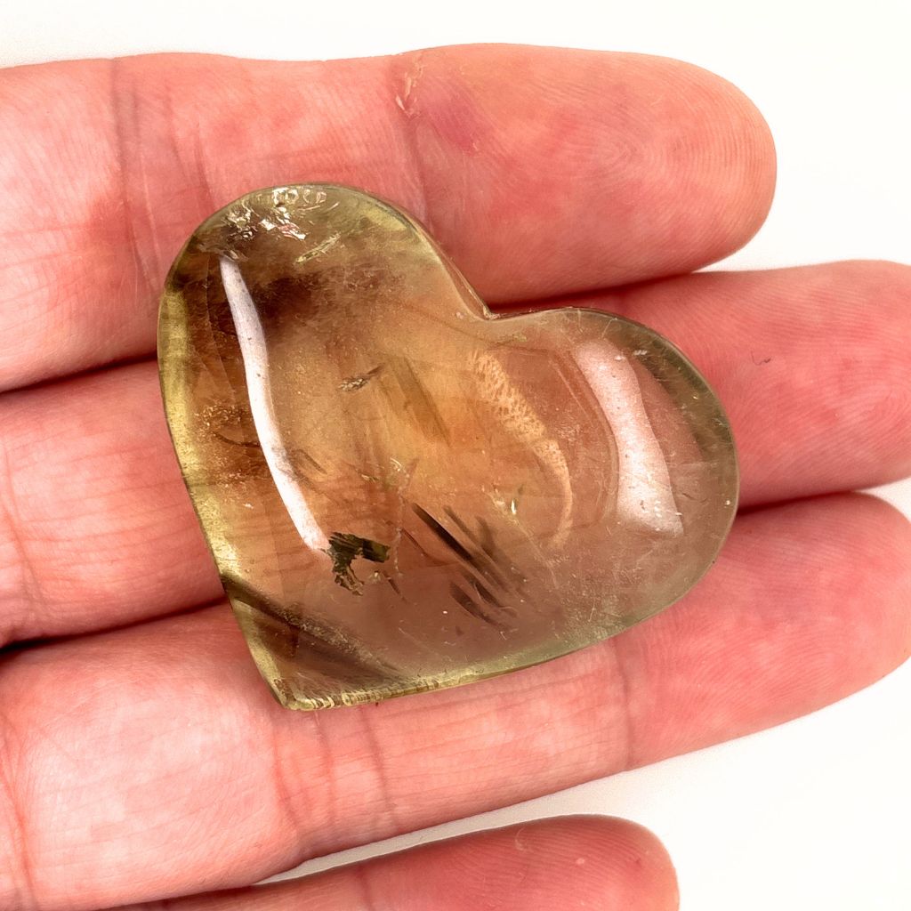 Natural Citrine Heart 32g with pale golden champagne colouring