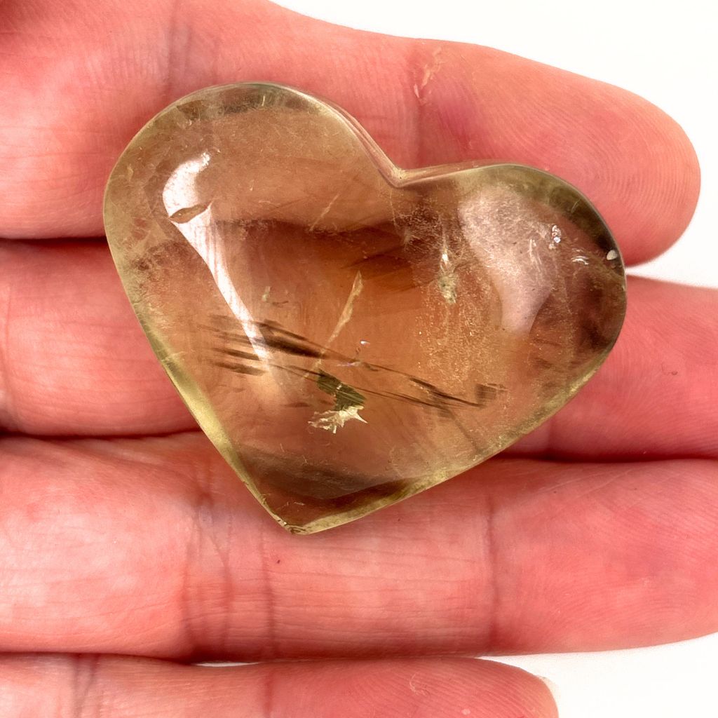 Natural Citrine Heart 32g with pale golden champagne colouring