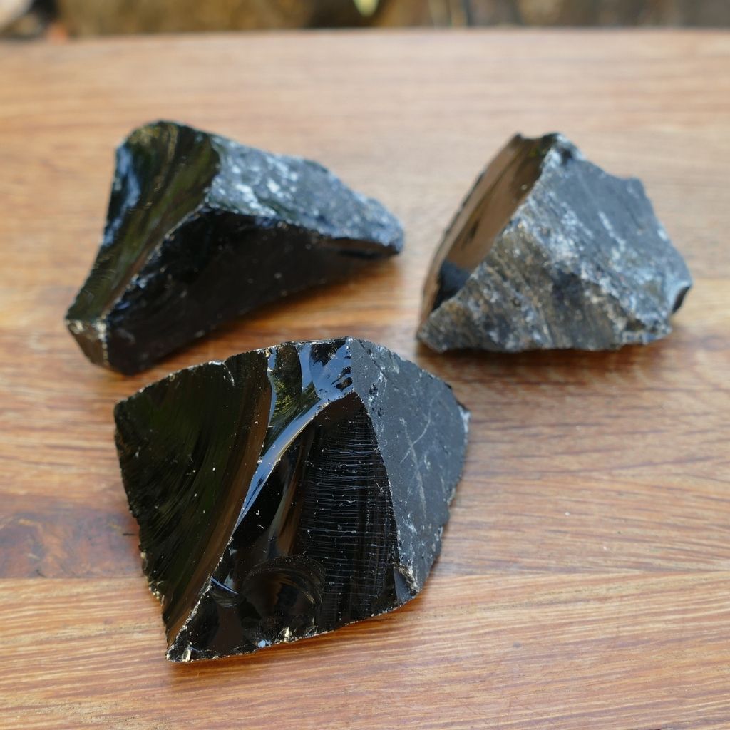 Black Obsidian Gemstone Natural Rough Stone Raw Crystals