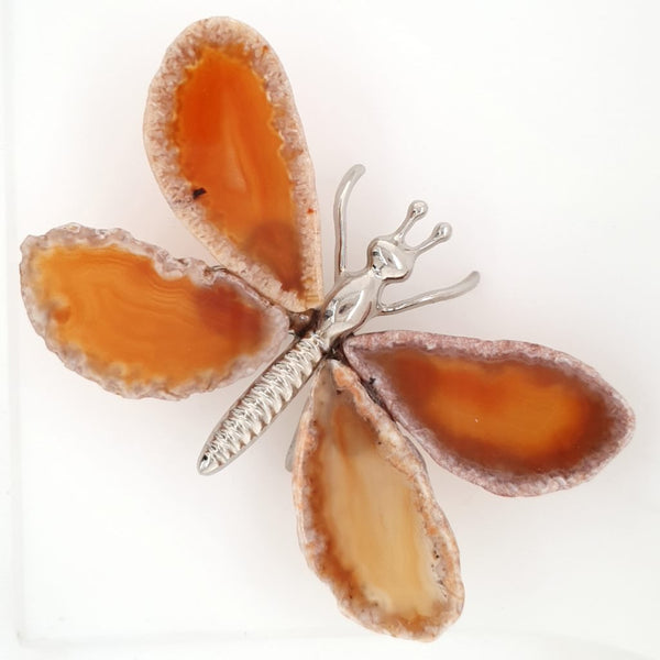 Agate Butterfly Orange Agate Hand Made Ornament for Home Decor