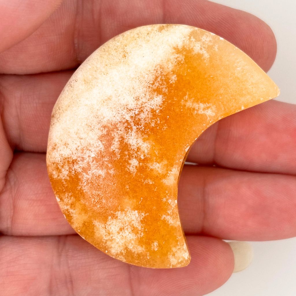 orange banded calcite moon