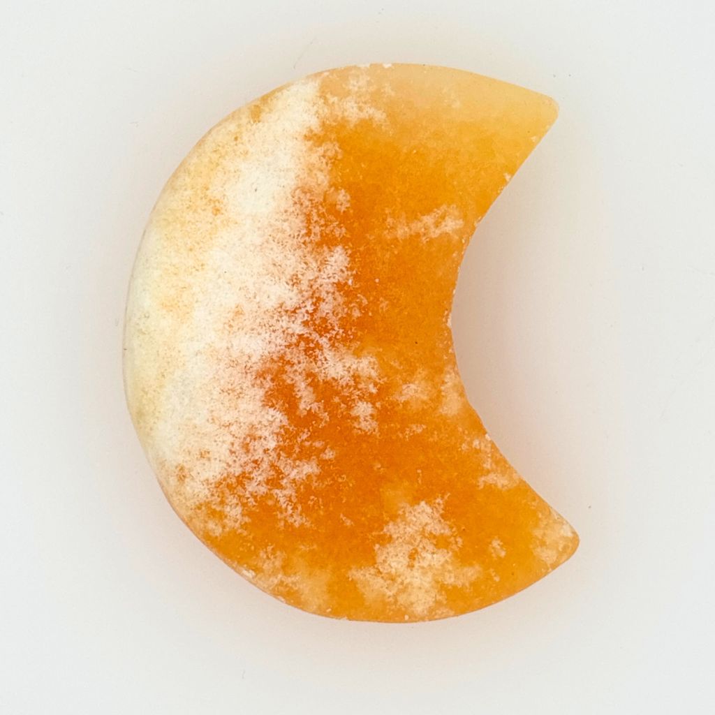 orange banded calcite moon