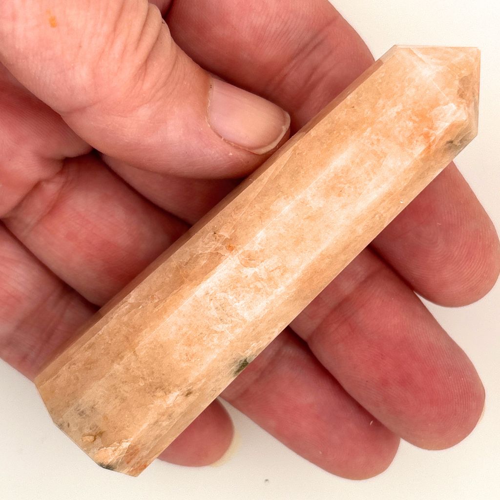 Orange Calcite Crystal Point – Polished Healing Wand