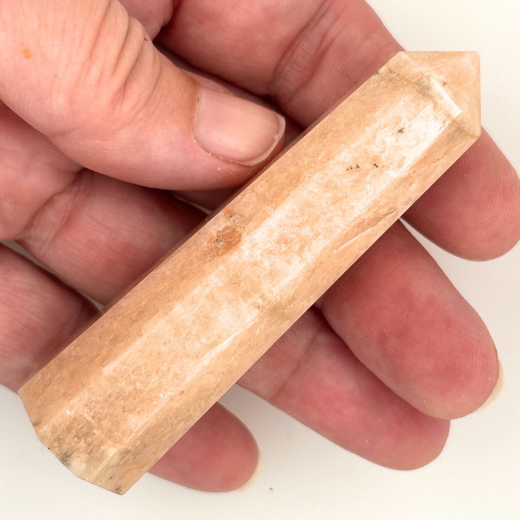 Orange Calcite Crystal Point – Polished Healing Wand