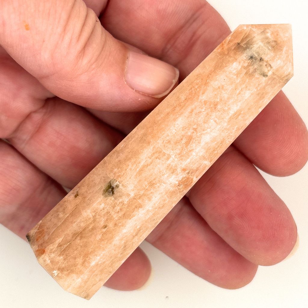 Orange Calcite Crystal Point – Polished Healing Wand