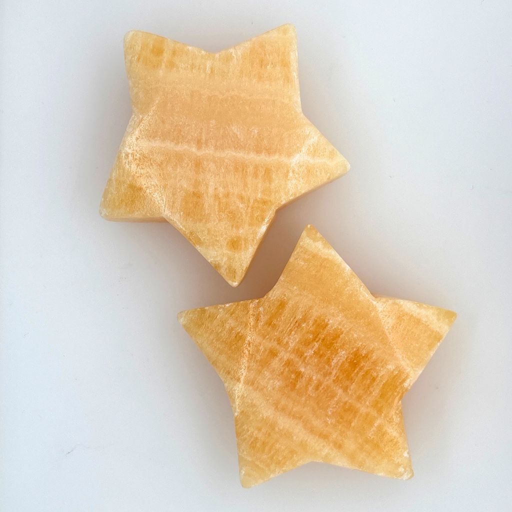 Orange Calcite Star | Crystal Star Carving for Positivity & Creativity