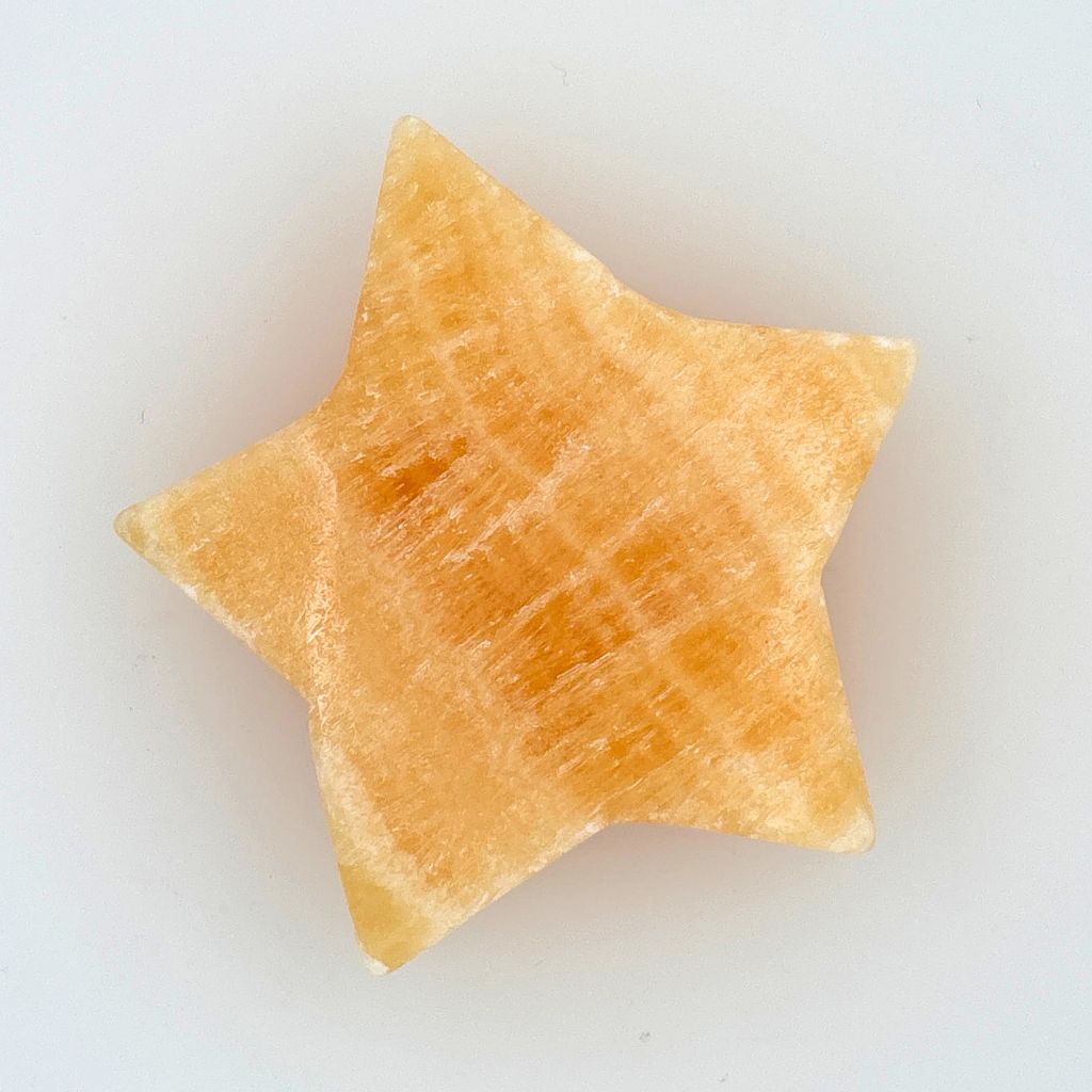 Orange Calcite Star | Crystal Star Carving for Positivity & Creativity