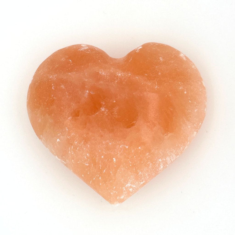 orange selenite hearts