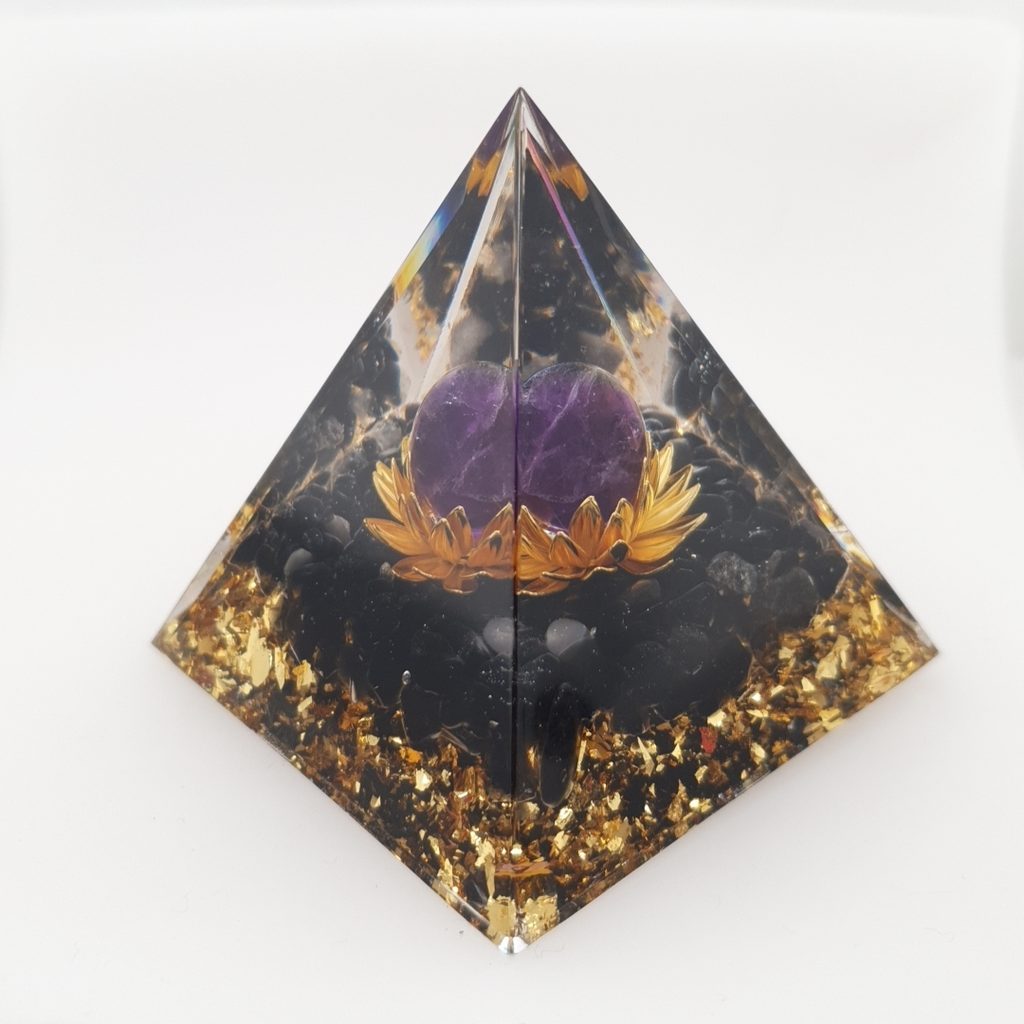 orgonite pyramid amethyst sphere lotus flower